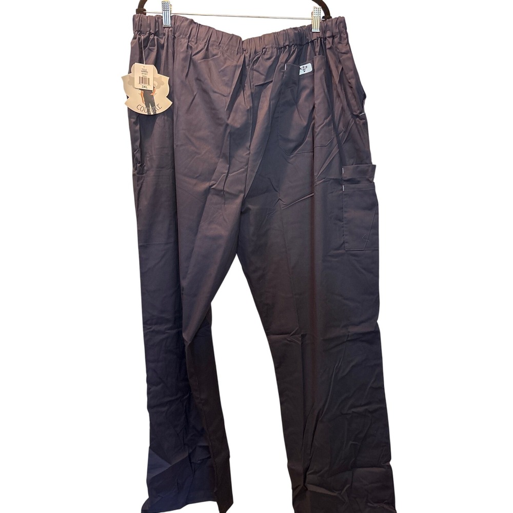Scrubs Pants Mens 3XL Navy Blue NEW Cargo Medical Med Couture E-Z Flex